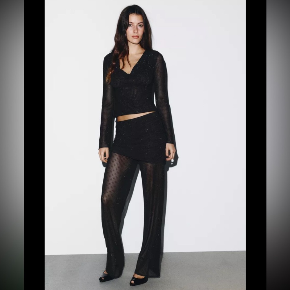 Zara Black Sheer Two-Piece Set